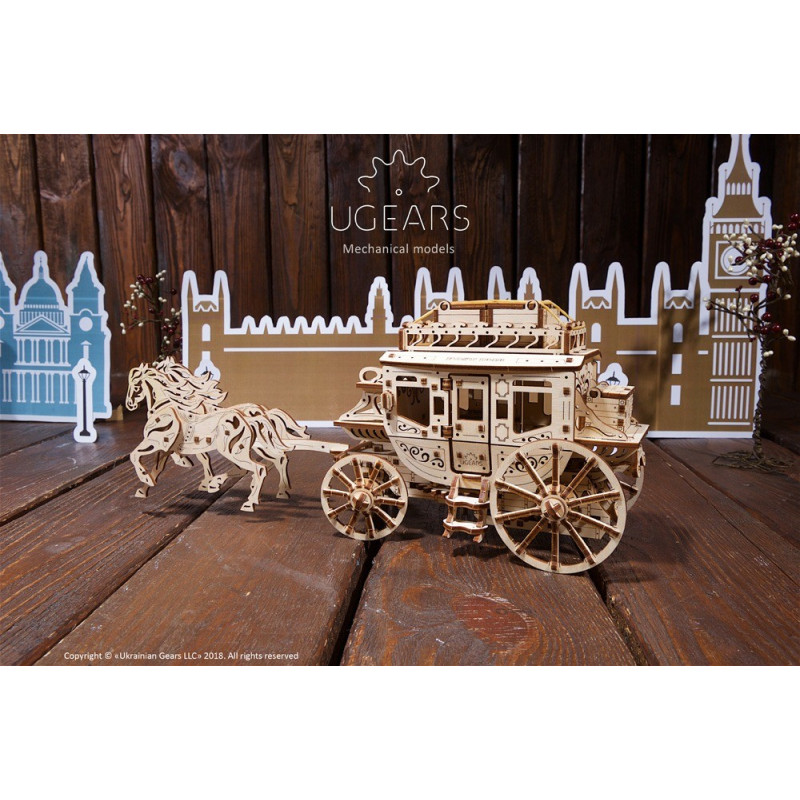 Ugears Конструктор 3D пазл Почтовый дилижанс  70045
